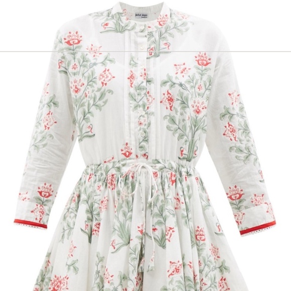 JULIET DUNN Raglan Shirt Dress in Japanese floral, red and sage floral - Picture 9 of 10